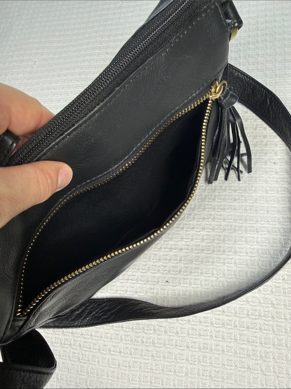 Great American Leather Works black leather crossbody shoulder bag western - Picture 8 of 16